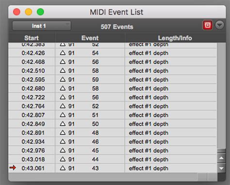 list of midi cc numbers.